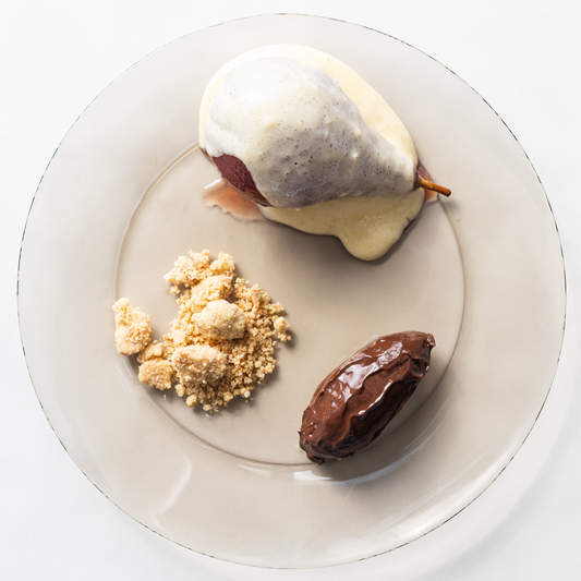Dessert - Pear with Chocolate Mousse